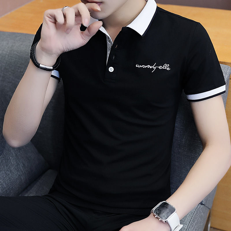 The Trend Of New Men's Short Sleeve T-shirt Collar Half Sleeve Polo Shirt In Summer 2019