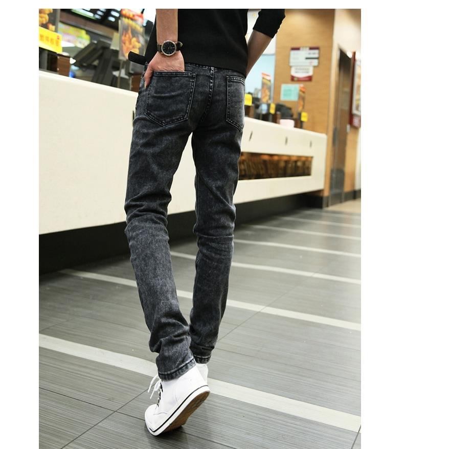 Autumn Casual Jeans Men's Slim Elastic Leggings Simple Korean Long Pants Youth Autumn Men's Pants Trend