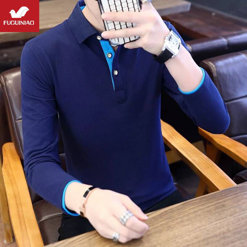 New Style Men's Long Sleeve Polo T-shirt Polo In Autumn