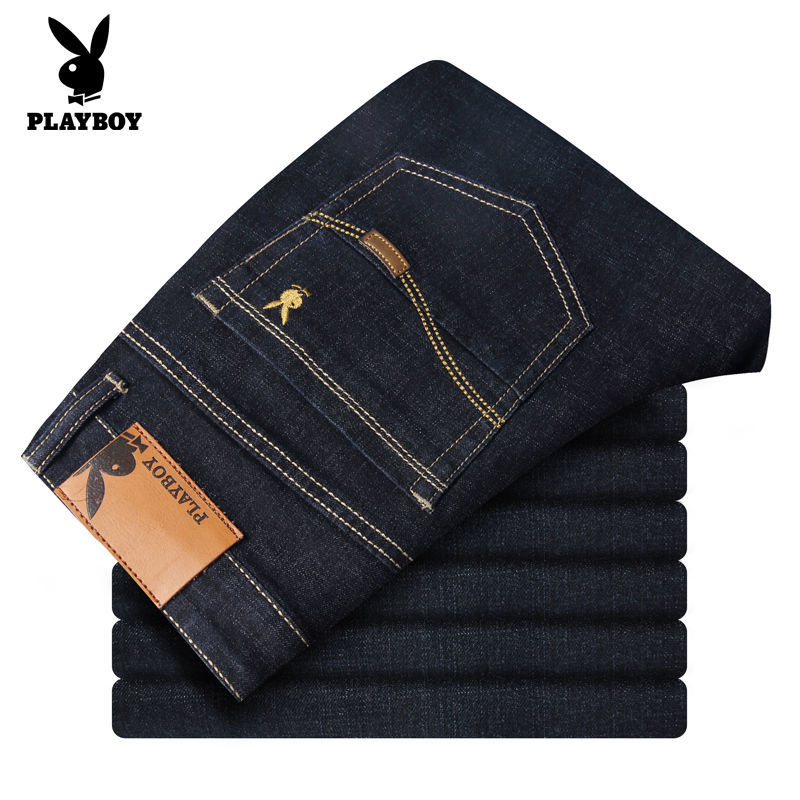 Playboy Jeans Men's Spring And Summer Loose Straight Elastic High Waist Large Middle-aged Casual Business Men's Clothing [issued On February 12]