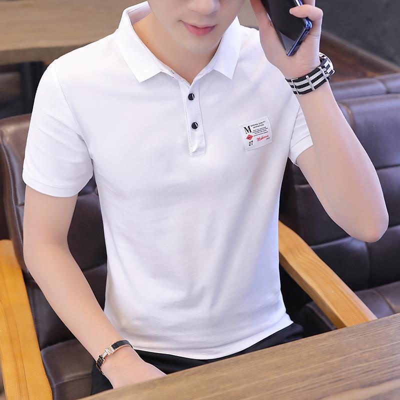 Summer New Men's Short Sleeve T-shirt Men's Slim Polo Shirt Trend Korean Youth Men's Half Sleeve Top
