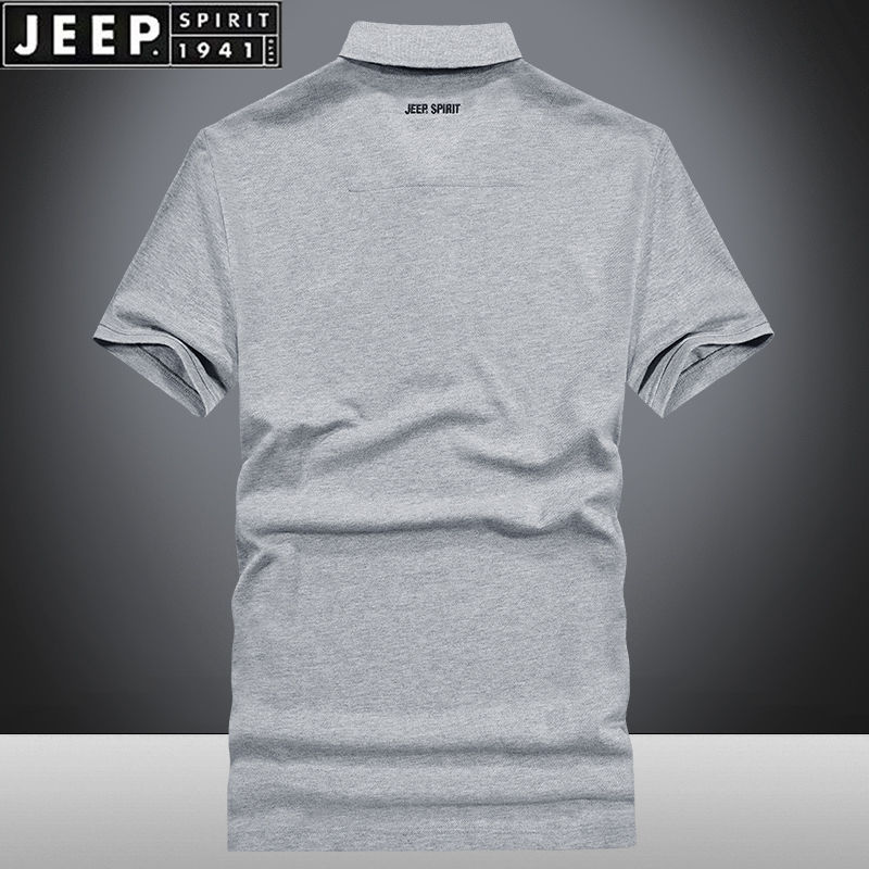 [Jeep] Jeep New Polo Men's Cotton Lapel Solid T-shirt Loose Youth Trend T-shirt