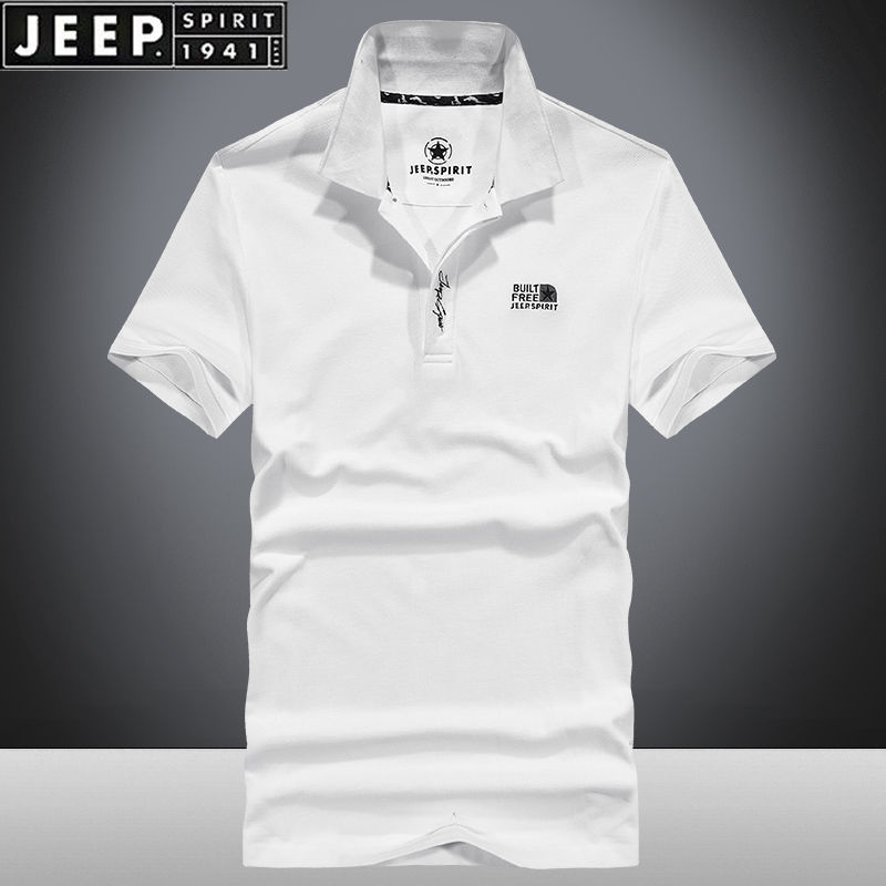 [Jeep] Jeep New Polo Men's Cotton Lapel Solid T-shirt Loose Youth Trend T-shirt