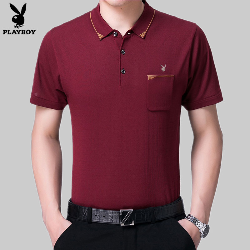 New Polo Shirt Summer Middle-aged And Old Men's Short Sleeve T-shirt Polo Loose Bottomed Shirt Dad's Real Pocket