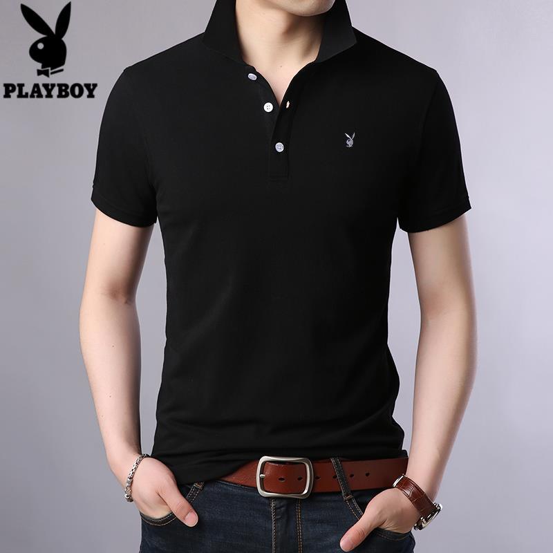 Playboy VIP Men's Short Sleeve Polo Shirt New Summer Combed Cotton T-shirt Men's Lapel Solid Color T-shirt [issued On February 9]