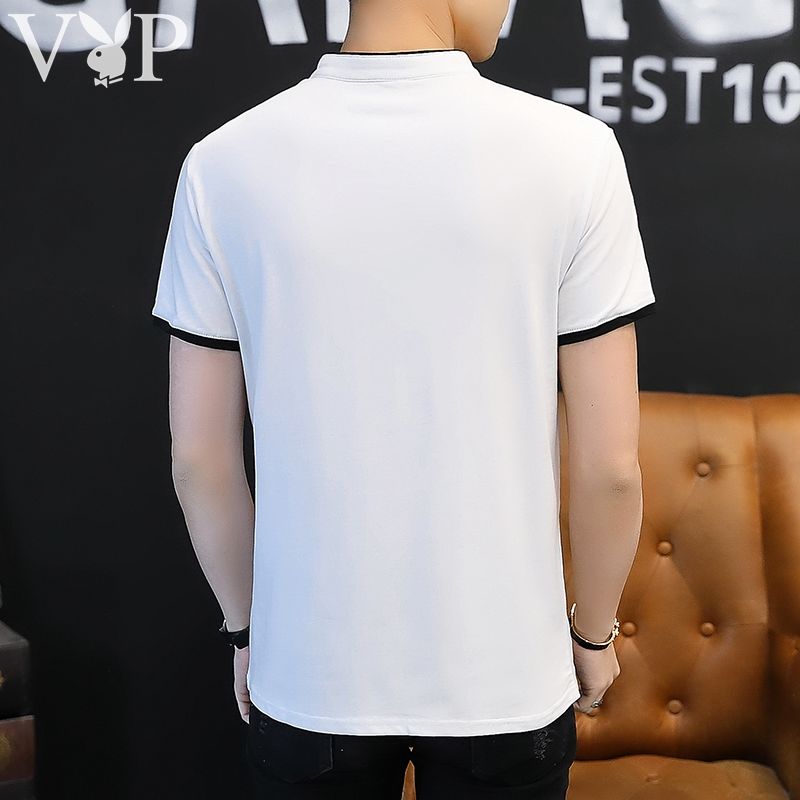 [Playboy VIP] 95 Cotton Men's Summer Lapel Short Sleeve T-shirt Solid Slim Men's Polo [issued On February 9]